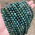 JD GEMS 4/6/8/10/12mm 5A Natural Green Grass Agate Gemstone Round Spacer Loose Stone Beads for Jewelry Making