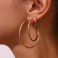 Drop Shipping Stainless Steel Gold Plated Large Medium Small Size Hoop Earrings for Women