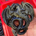Wholesale Silver Obsidian Dragon Hand Gold Obsidian Carved Healing Crystal Crafts Dragon