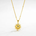 925 Sterling Silver Sunflower Men Necklace Personality 18K Gold Sun Couple Necklace Anniversary Gift Necklaces for Women Jewelry