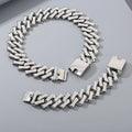 Diamond Shape 32MM Smooth Heavy Luxury Gold Men Cuban Chain Necklace Hip Hop Thick Bracelet Men