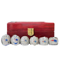 New England Patriots 2001-2003 2018 Championship Rings Set Trendy Eagle Inlay 6 Rose Gold Plating Boxed Packaging-Made Alloy