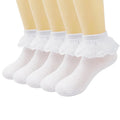 Hot Selling Children's Dance Socks Girls' Summer Mesh Thin Solid Color Lace Socks Princess Lace Pleated Socks