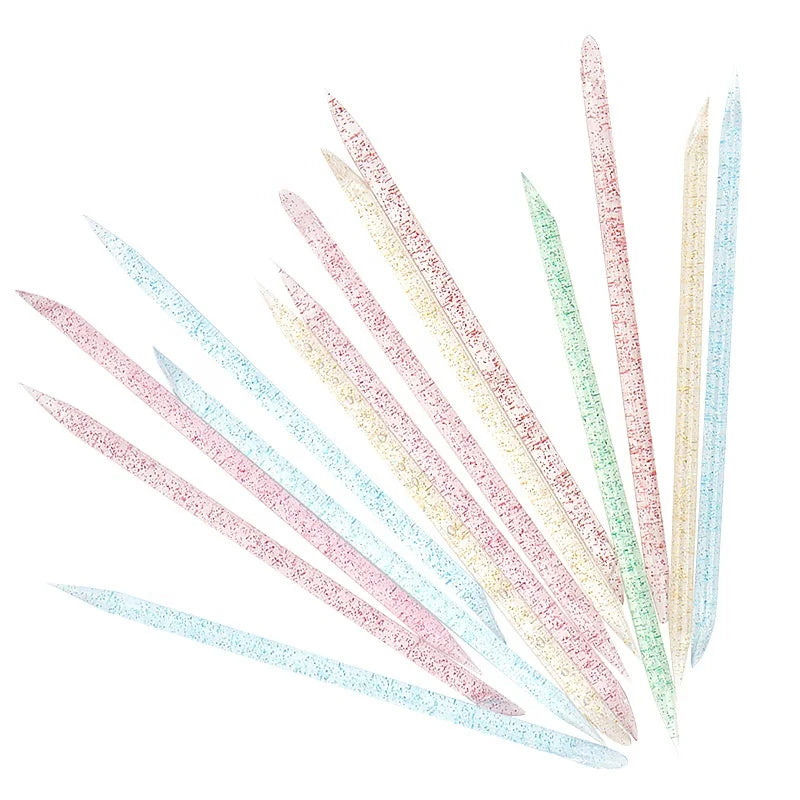 Wholesale 100pcs Crystal Nail Sticks Plastic Cuticle Pusher Cuticle Removal Manicure Pedicure Tools