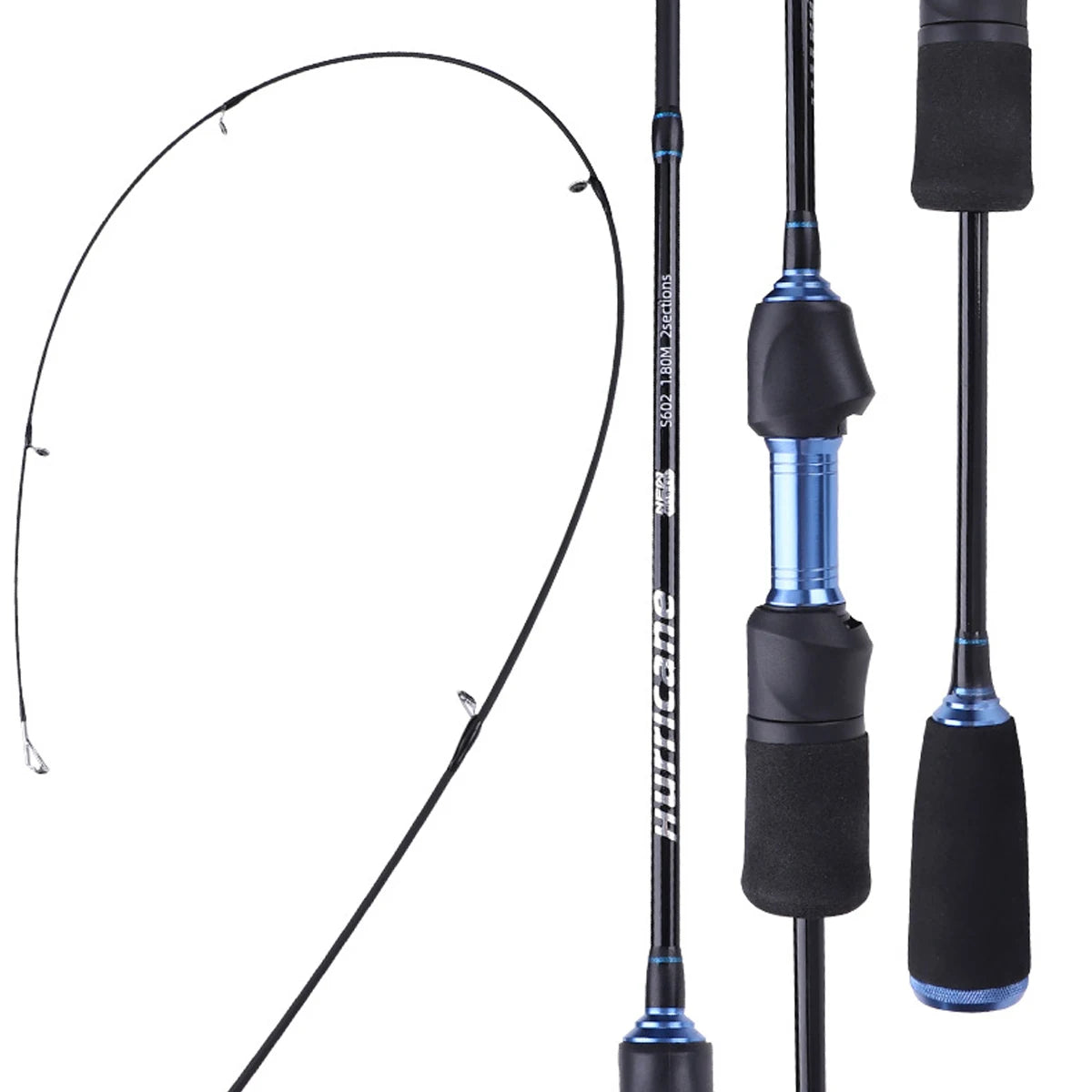 Chinese Fashion Bule Solid Spinning Casting Carbon Fiber Jigging Lure Fast Ultra Light Fishing Rod