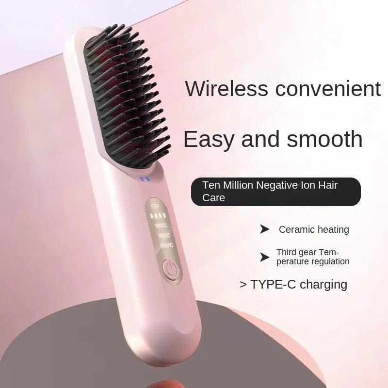 Professional Electric Hair Straightener Brush with Iron Black or Custom Styling and Hair Care Tool