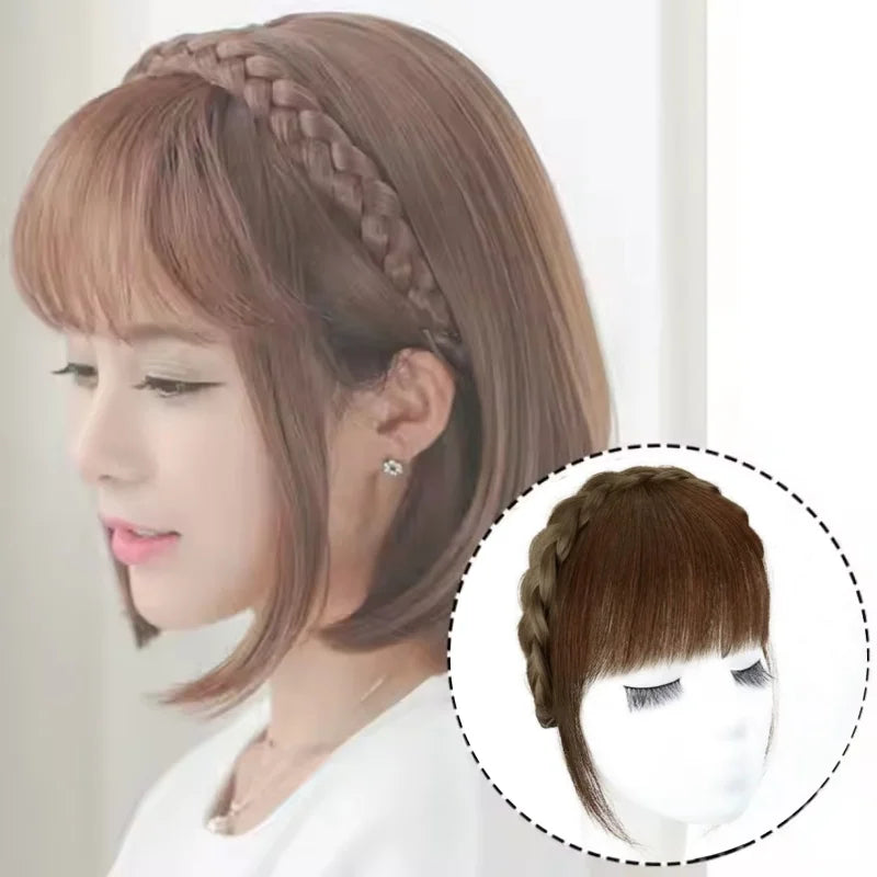Synthetic Wigs Headband Fashion Braid Hair Hoop with Anti Slip Comb Teeth Supernatural Bang Hair Clip Wig Headband