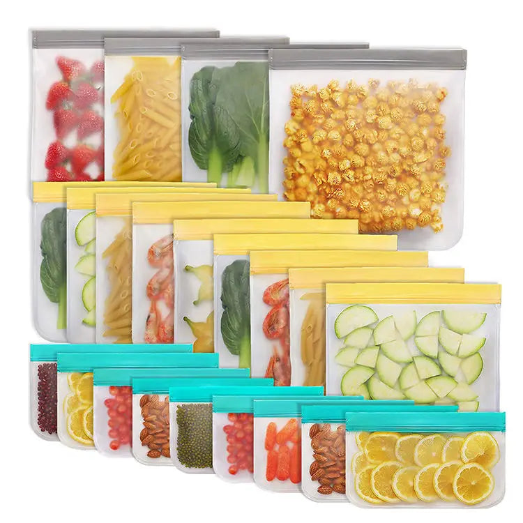 Hot Sale Eco Friendly Leakproof Reusable Freezer Liquid  Food Storage Bag With Reusable Ziplock Bags