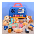 Samtoycn 21PCS Play Dog Toys Walking Barking Tail Waggin Puppy Pet Care Play Set with Cage Puppy Toys for Toddlers