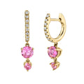 LOZRUNVE 925 Sterling Silver Gold Jewelry Christmas Double Diamond Color CZ Drop Huggie Earring Wholesale