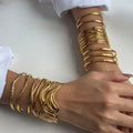 Stainless Steel Irregular Lines Multi-layer Hollow Open Bracelet Retro Bracelet Titanium Steel Bracelet