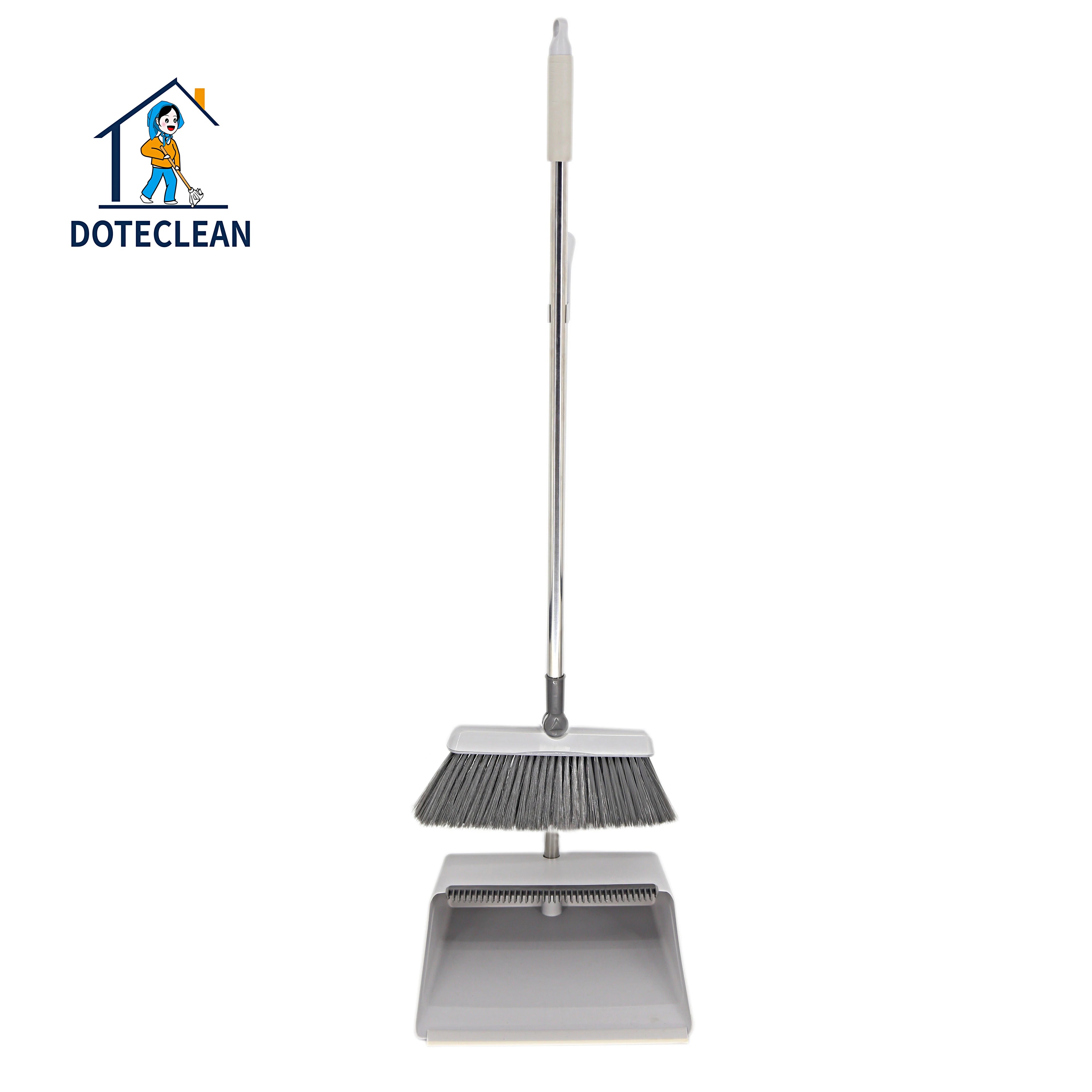New Design Household Cleaning Set Folding Plastic Bristle/Rotation PET Teeth Dustpan Foldable Sweeper Stick for Home Use