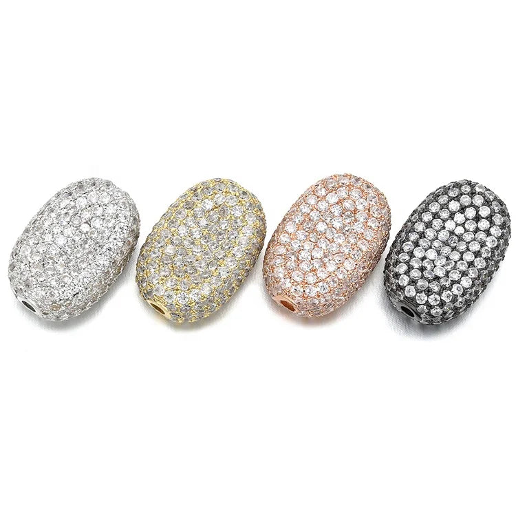 6-12mm Brass Real Gold Plated Cubic Zirconia Ball Beads Multi-color for DIY Jewelry Accessories Making