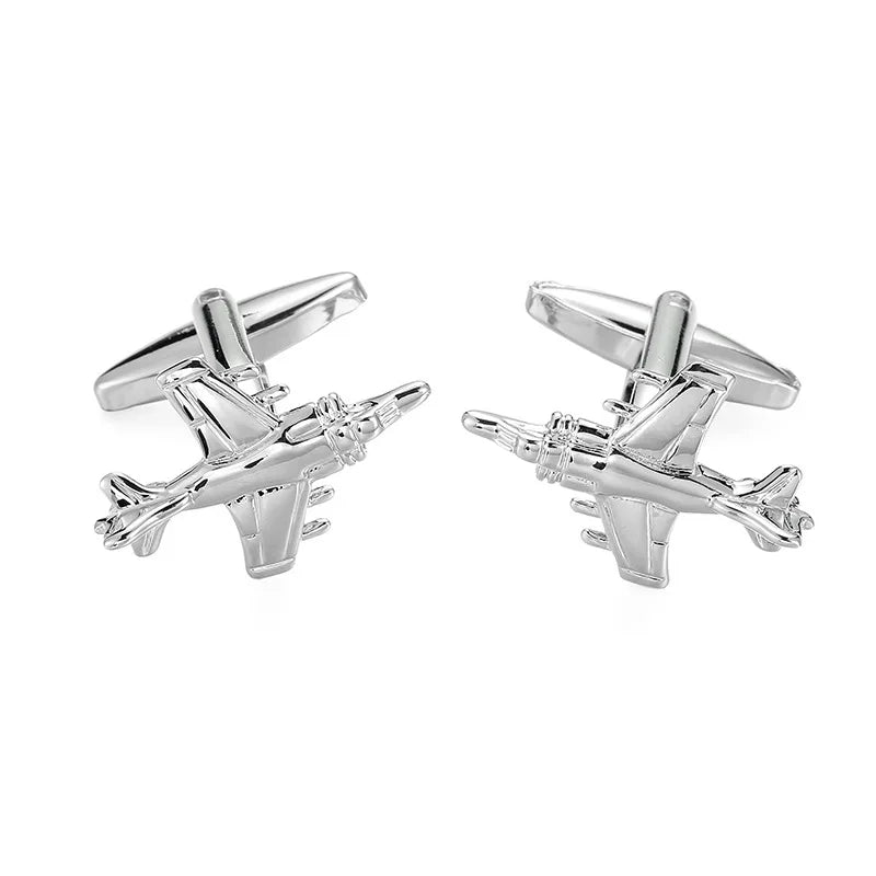 Wholesale Flight Airplane Novelty Cufflinks Custom Mens Suit Shirt Fashion Accessory Wedding Tuxedo Trendy Jewelry Gift Set