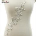 WRA-1041New Arrival Bodice Applique Rhinestone Patch Applique for Sewing on Bridal Dress