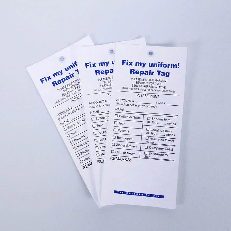 Custom Elastic String Hang Tags Waterproof and Wear Resistant for Bag Garment Maintenance Safety Equipment Status Repair Tags