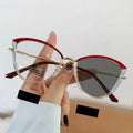 New Trendy Color-changing Anti-blue Light Phototropy Glasses Fashion Cat Eye Spectacle Frames Eyewear Glasses Fashion Women