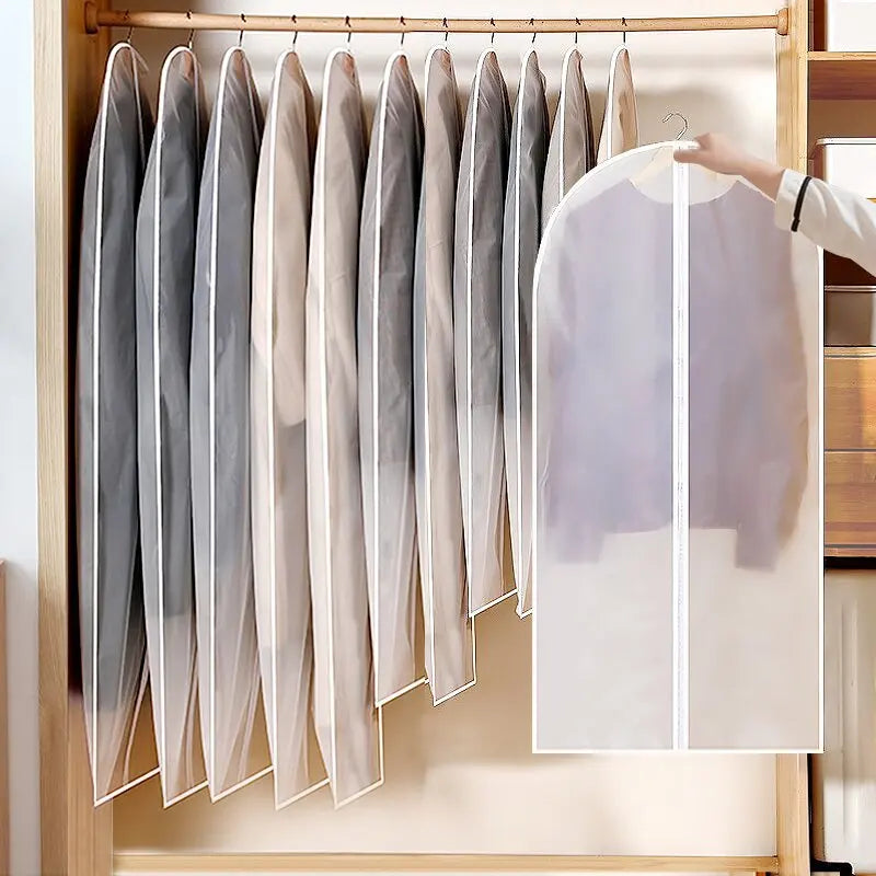 Zipper Dustproof Garment Covers Foldable Wardrobe Storage Bag for Men's Suits and Dresses Damp-Proof Clothing Cover