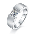Fine Jewelry Round Brilliant Cut 925 Sterling Silver Real Moissanite New Diamond Men Rings