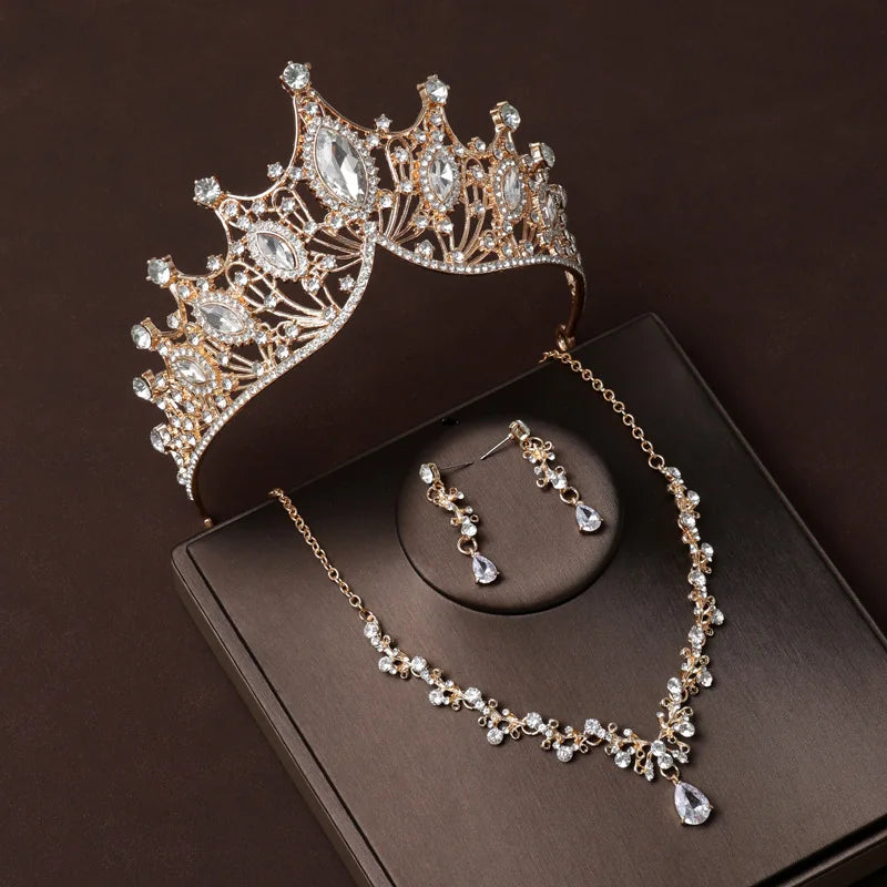 Princess Wedding Bridal Bridesmaid Tiara Crown Headband Girls Crystal Rhinestone Jewelry Hair Accessories Bride Head Ornament