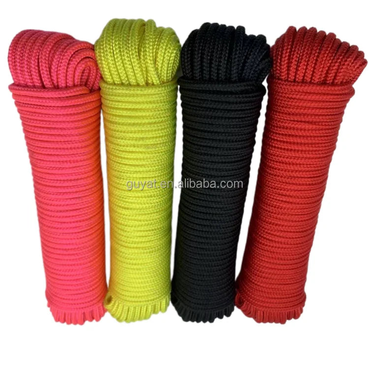 Cheap 100% Black Polyester Braided Rope Packing Rope 6mm