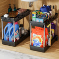Under Sink Organizer Roll Out Under Cabinet Storage Kitchen Organizer Drawer with Hooks Bathroom Standing Rack and Shelves