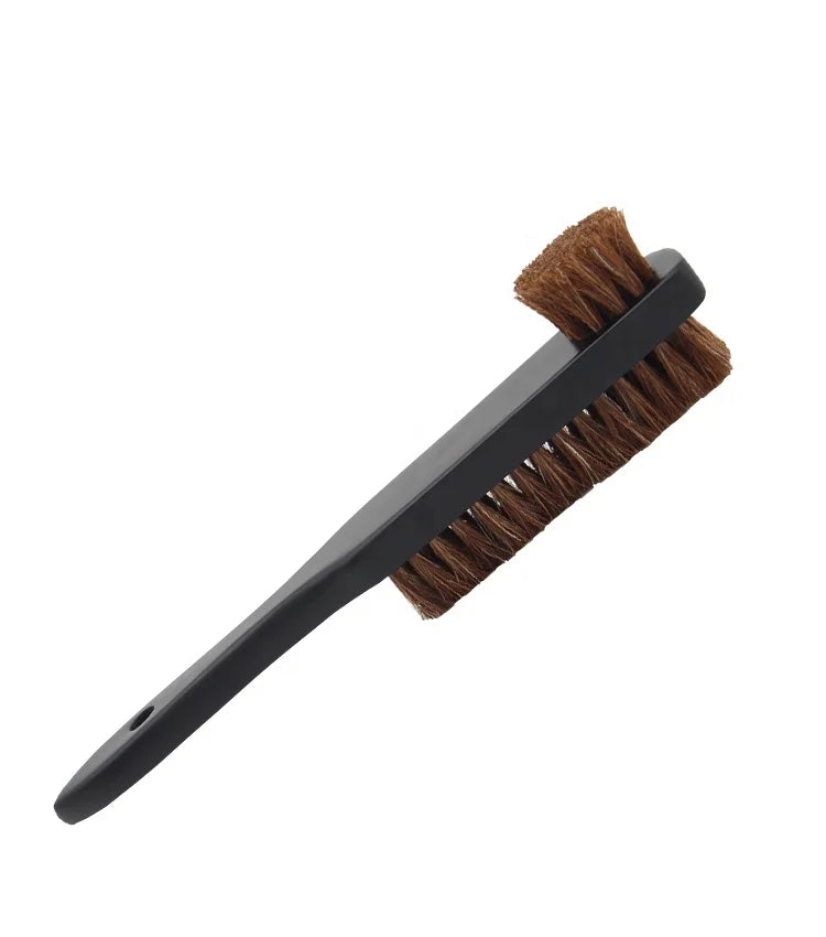 Factory Wholesale Double Sided Horse Hair Black Shoe Cleaning Brush Coat Dust Removal Brush