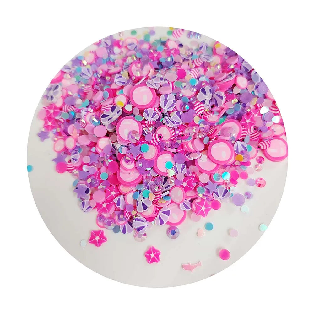 500g Mixed Hot Clay Starfish Shell Star  Polymer Clay Slices Sprinkles for Slime Supplies DIY Crafts Tiny Plastic Klei Accessory