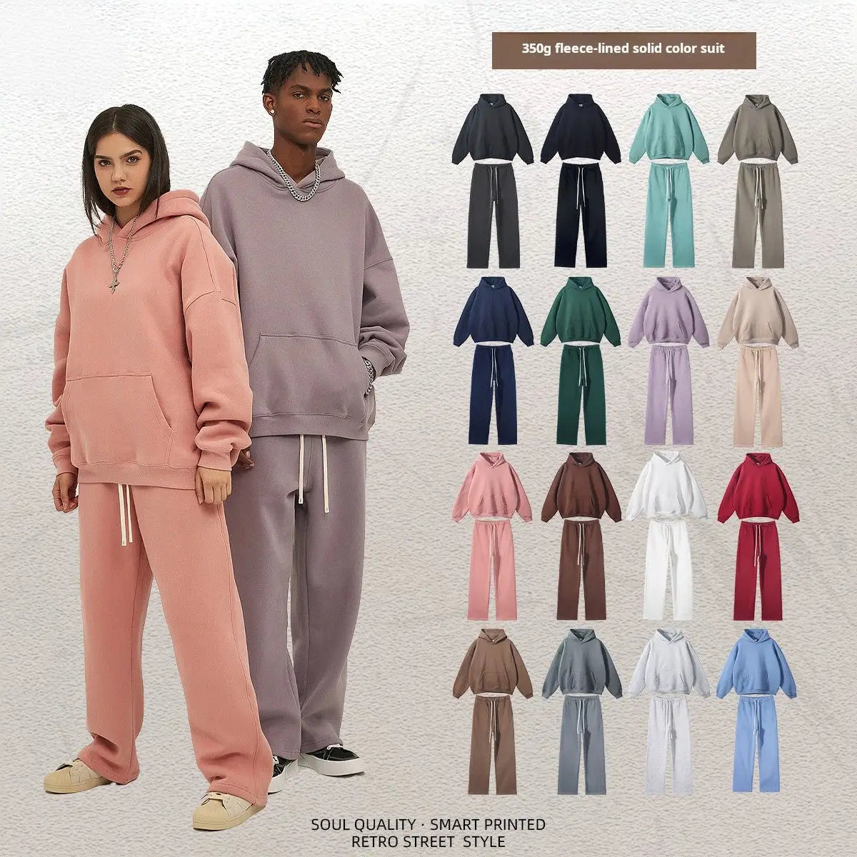 Luxury Quality Men's Custom Hoodies 100% Cotton Lightweight Oversized Streetwear Pullover Set for Autumn Season