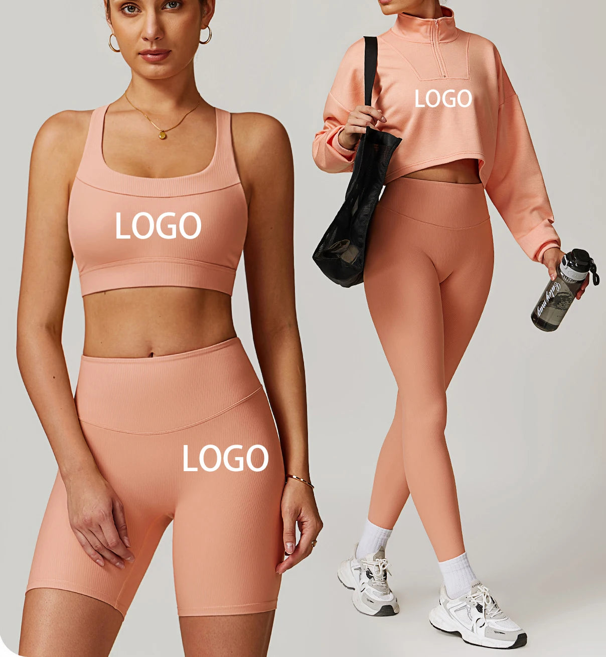 Custom Made Your Own Design Nylon Womens Clothing Spandex Gym Fitness Yoga Wear Set Clothing