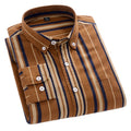 RNSHANGER Men Cotton Oxford Striped Casual Long Sleeve Shirts New Fashion Businessman Office Daily Classic Men Shirts