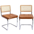 Wholesale European Style Metal Frame Cafe Restaurant Dinner Chair Rattan Cane Cushion Seat Dining Chairs