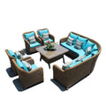 Outdoor Modern Corner Rattan Sofa Dining Chair Coffee Table Design Size Sofa Fabric Cushion Garden Furniture Aluminum Frame Sofa