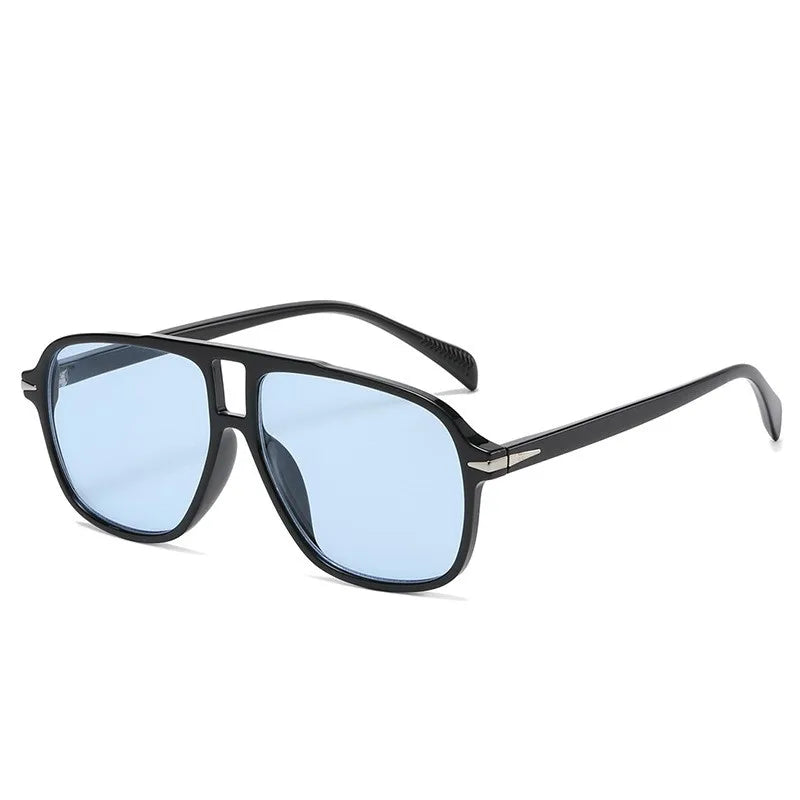 2024 Fashion Retro Double Bridges Men Pilot Sunglasses UV400 Rivets Women Leopard Sun Glasses Oversized Eyeglasses Frame