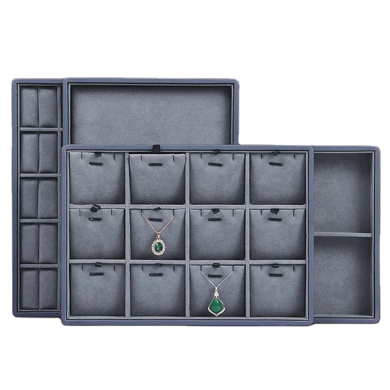 Jinsky Popular Jewelry Display Trays Gray Pendant Display Ring Tray Simple Modern Jewelry Display Trays