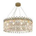 Guzhen Stainless Steel Glass Pendant Light Living Room Round Nordic Modern Luxury Gold K9 Crystal Chandelier Doble Altura