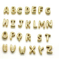 Wholesale Fashion Charms Letter Charms 18k Gold Plated 10*14mm A-Z Slide Letters Charms for Leather Bracelets Making