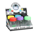 New Wholesale Glass  Led Jar With Plastic Lid Stash Logo Customized Portable Glass Storage Jar