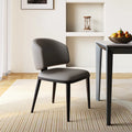 BST Modern Luxury Metal Dining Chair White Faux Leather Upholstered Ergonomic Backrest Minimalist Nordic Style for Home Cafe