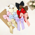Custom Color Hot Sale Women Simple Design Fabric Headwear Solid Color Hair Bow Clip with Ribbon Daily Use