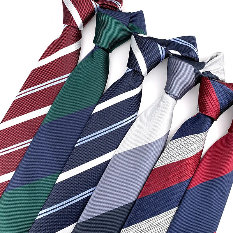 Classic Plaid Neck Ties for Men Casual Suits Tie Gravatas Stripe Blue Mens Neckties for Business Wedding 8cm Width Men Ties