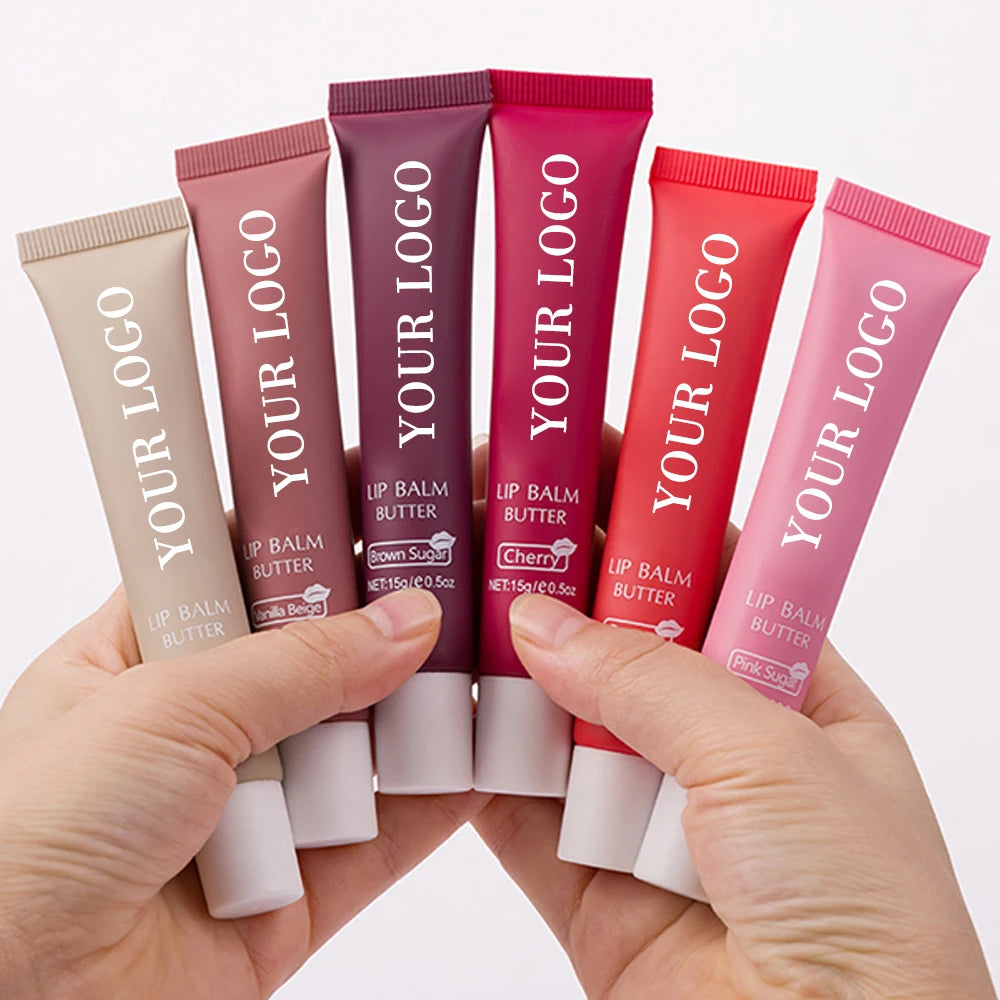 Custom Pink Organic Natural Lip Balm Set for Female Private Label Glitter Lips Plumper Lip Gloss Wholesale Bulk