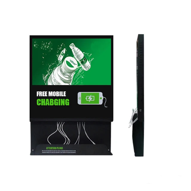 21.5inch Wall Mount Lcd Advertising Video Smart Phone Charging Lcd Player with Cms Software