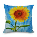 Geometric Pattern Pillow Case Cushion Cover Sunflower 45x45cm Linen Home Decor