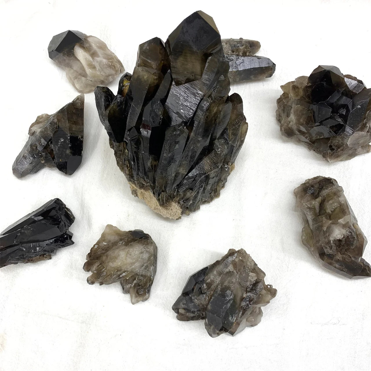 Natural Crystal Specimen Mineral Healing Raw Stone Quartz  Smoky Citrine Cluster