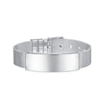 MECYLIFE Fashion Adjustable Men's Women's Wide Cuff Bracelet Custom Engraved Slide ID Bar Mesh Bracelet