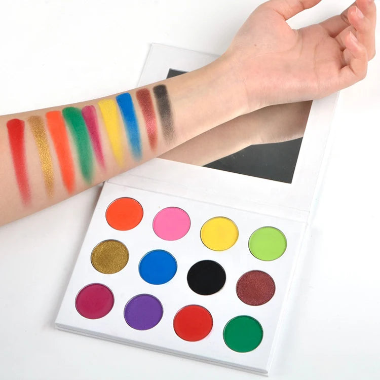 M12 Custom 12 Color Cardboard Packaging Cosmetic Eyeshadow Palette DIY