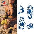 BXTAT Semi Permanent Blue Genipa Juice Tattoos of Chinese Dragon Tiger Butterfly Scorpion Cat Owl Sketches GZ139to144