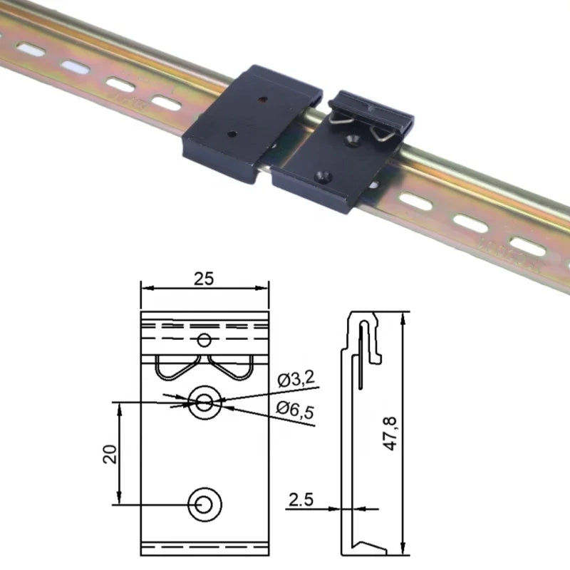 Quick Guide Rail Clip 35mm Aluminum Guide Rail Installation Clip 35mm Din Guide Rail Buckle
