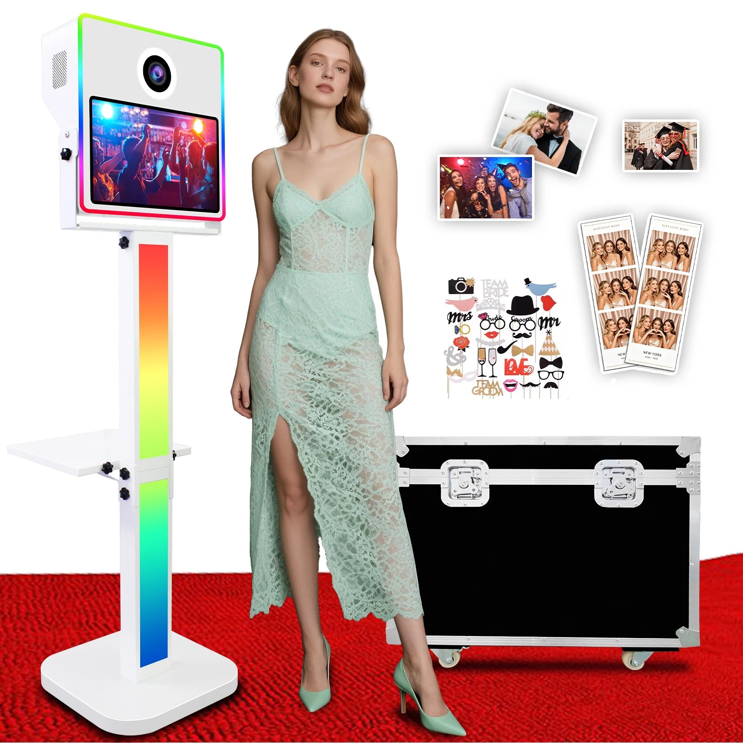 Portable DSLR Photo Booth Shell Compatible With Printer and Camera Photobooth Touch Screen Selfie Booth Machine for Wedding